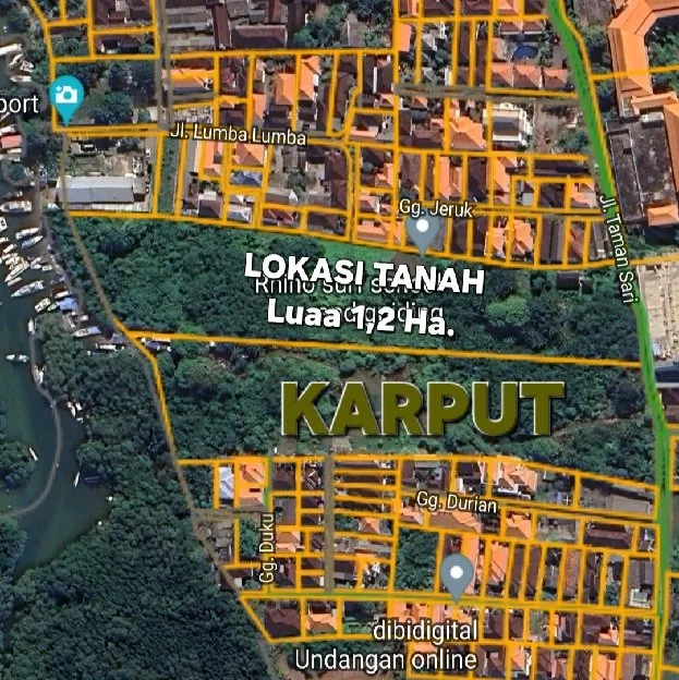 Dijual 1,2 Ha. LOSS PANTAI Jl. Taman Sari Tanjung Benoa Kuta Selatan