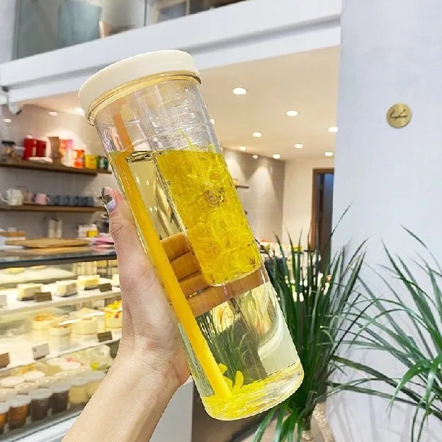 BOTOL MINUM PLASTIK INFUSED WATER DENGAN SEDOTAN