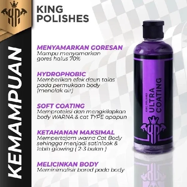 KING POLISHES Pengkilap Eksterior Semi Coating Dan Penghitam Permanen Efek Daun Talas