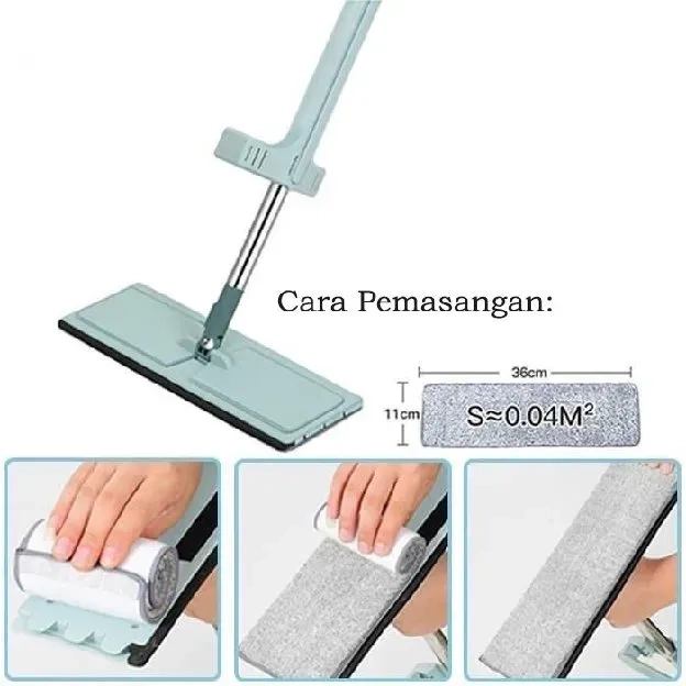 ALAT PEL TARIK FLAT MOP OTOMATIS PERAS TANPA TANGAN ULTRA MOP