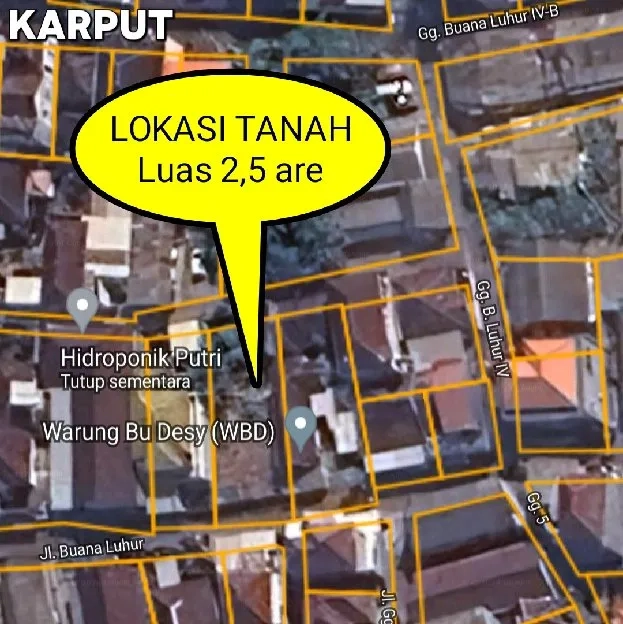 Dijual 2,5 are, Jl. Buana Luhur Buana Raya Padangsambian Denpasar