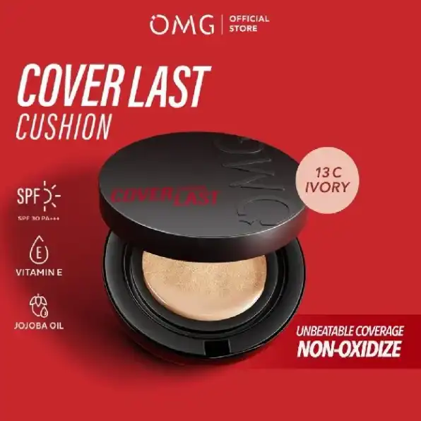 OMG Oh My Glam Coverlast Cushion 15g - Cushion Foundation Concealer Skin Tint Make Up - High Coverag