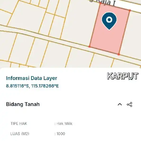 Dijual 10 are, Jl. Melangkaja I Ungasan Goa Gong Kutuh Kuta Selatan