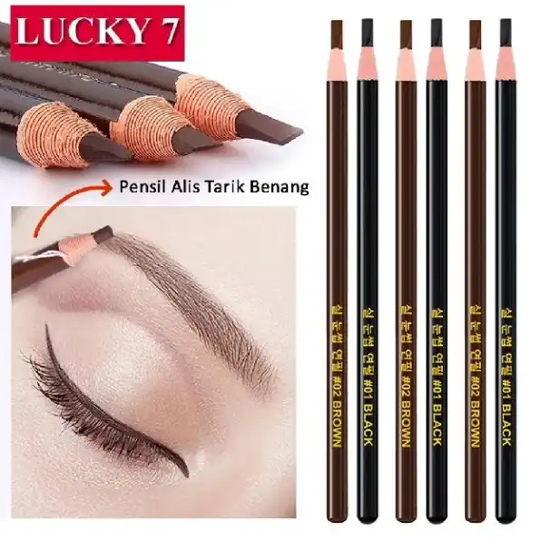 Korea Pensil Alis Tarik Benang Kupas Tanpa Serut Eyebrow Pencil Alis Waterproof Tahan Lama