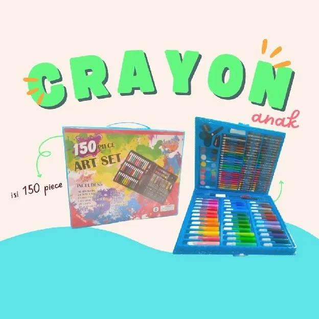 Crayon Set 208pcs / Crayon Mewarnai 208pcs & 150pcs Warna / Pensil Krayon Warna Alat Menggambar atau