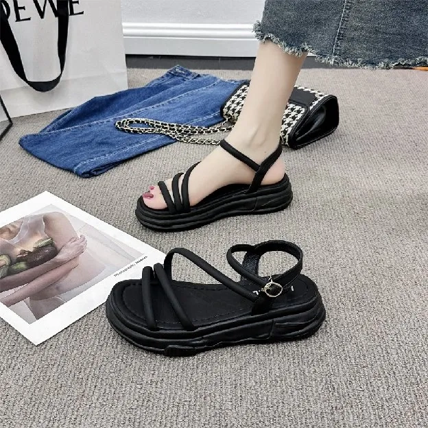 Sandal Wedges Wanita Tali Beige Sepatu Sandal Cewek Best Modis Cantik Original Import Viral