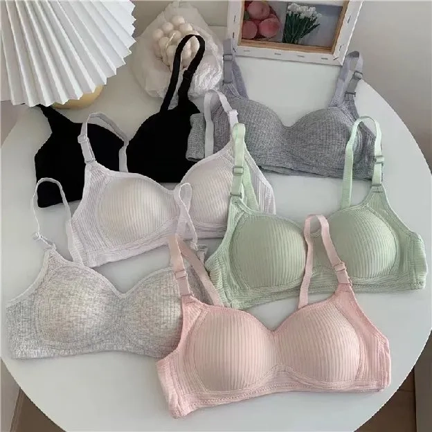 BH Bra motif garis lurus Push Up Style Senam Zumba Yoga Pakaian Dalam Wanita