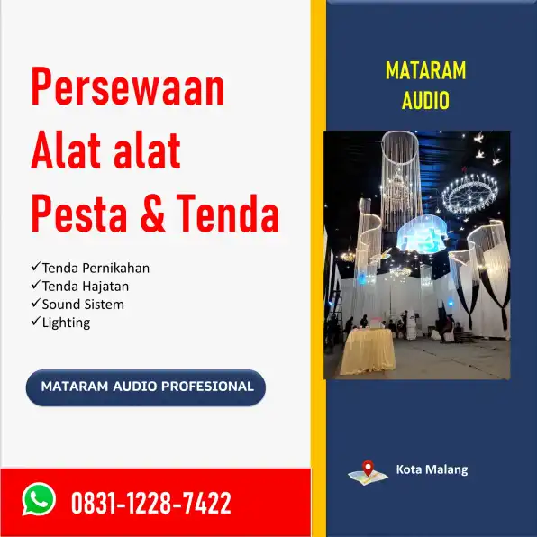 WA: 0831-1228-7422, Daftar Harga Terbaru Persewaan Alat Pesta di Malang