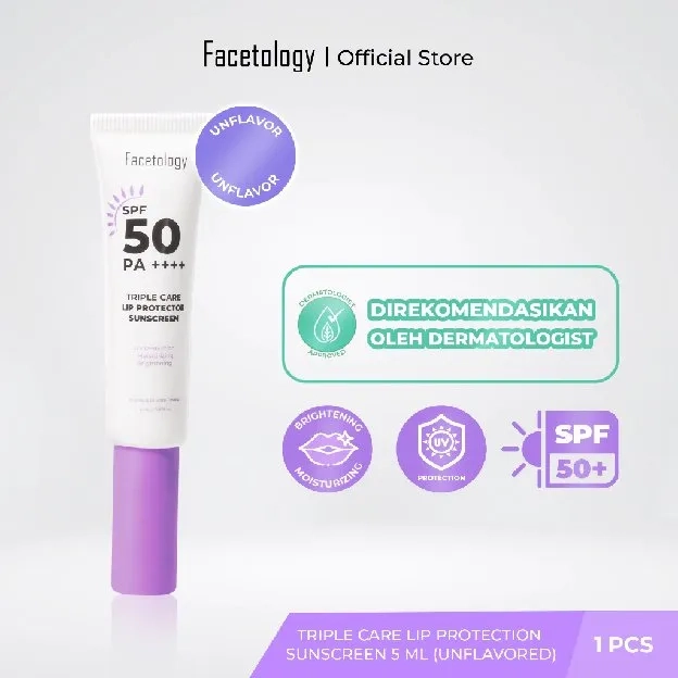 FACETOLOGY Triple Care Lip Protector Sunscreen Unflavor