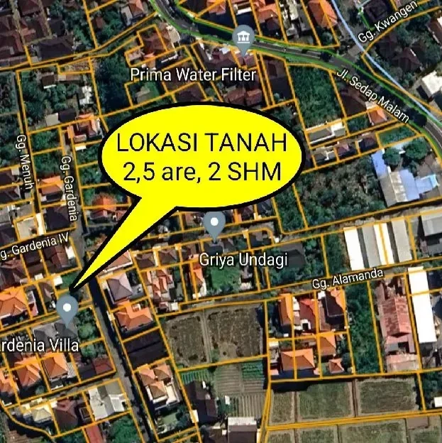 Dijual 1,48 are, Jl. Sedap Malam Gg. Pucuk Kesiman Denpasar