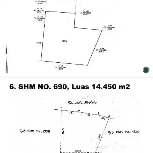 Dijual 11,371 Ha. Jl. Blimbing Sari Raya Uluwatu Pecatu Kuta Selatan