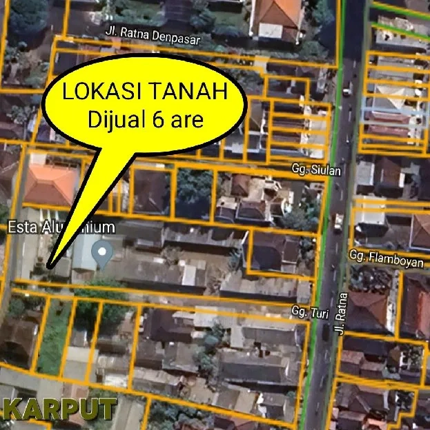 Dijual 3 are & 6 are, Jl. Ratna Tonja Gatsu Tengah Denpasar Utara