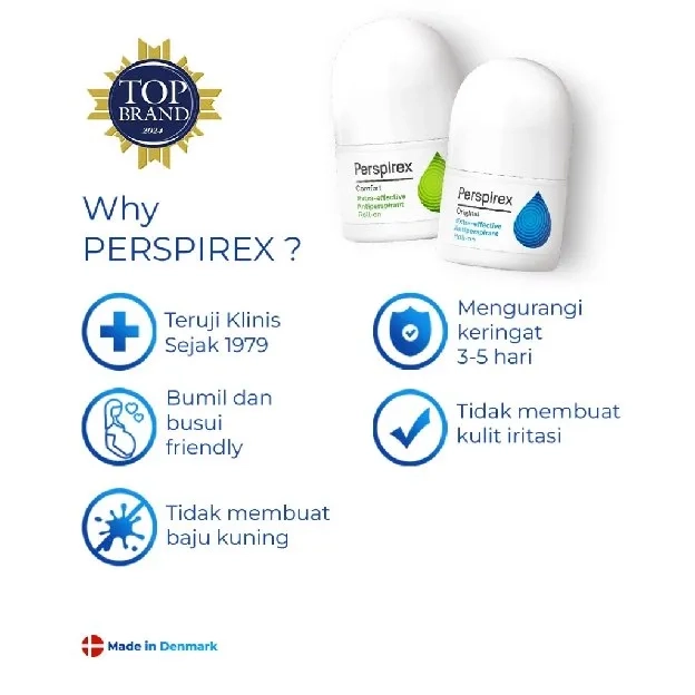 Perspirex Antiperspirant Roll On / Deodoran Perawatan Ketiak Bau Badan / Deodorant Tangan dan Kaki U