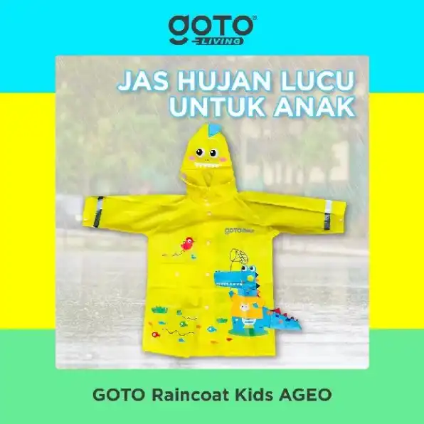 Raincoat Kids Mantel Jas Hujan Jubah Anak Balita Motif Lucu