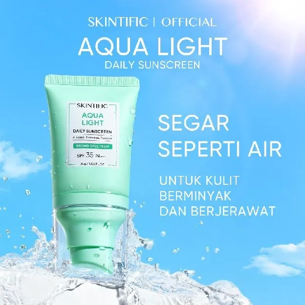 [OFFICIAL SUNSCREEN] SKINTIFIC - Aqua Light Daily Sunscreen SPF 35 PA+++ 30ml | Matte Fit Serum Suns