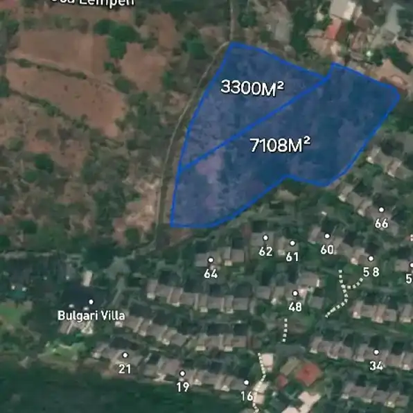 Dijual 1,0408 Ha. Jl. Goa Lempeh Samping BULGARI Resort Pecatu Kuta Selatan