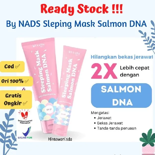 ByNads salmon DNA Sleeping mask moisturizer pelembab wajah masker bekas jerawat anti aging flek hita