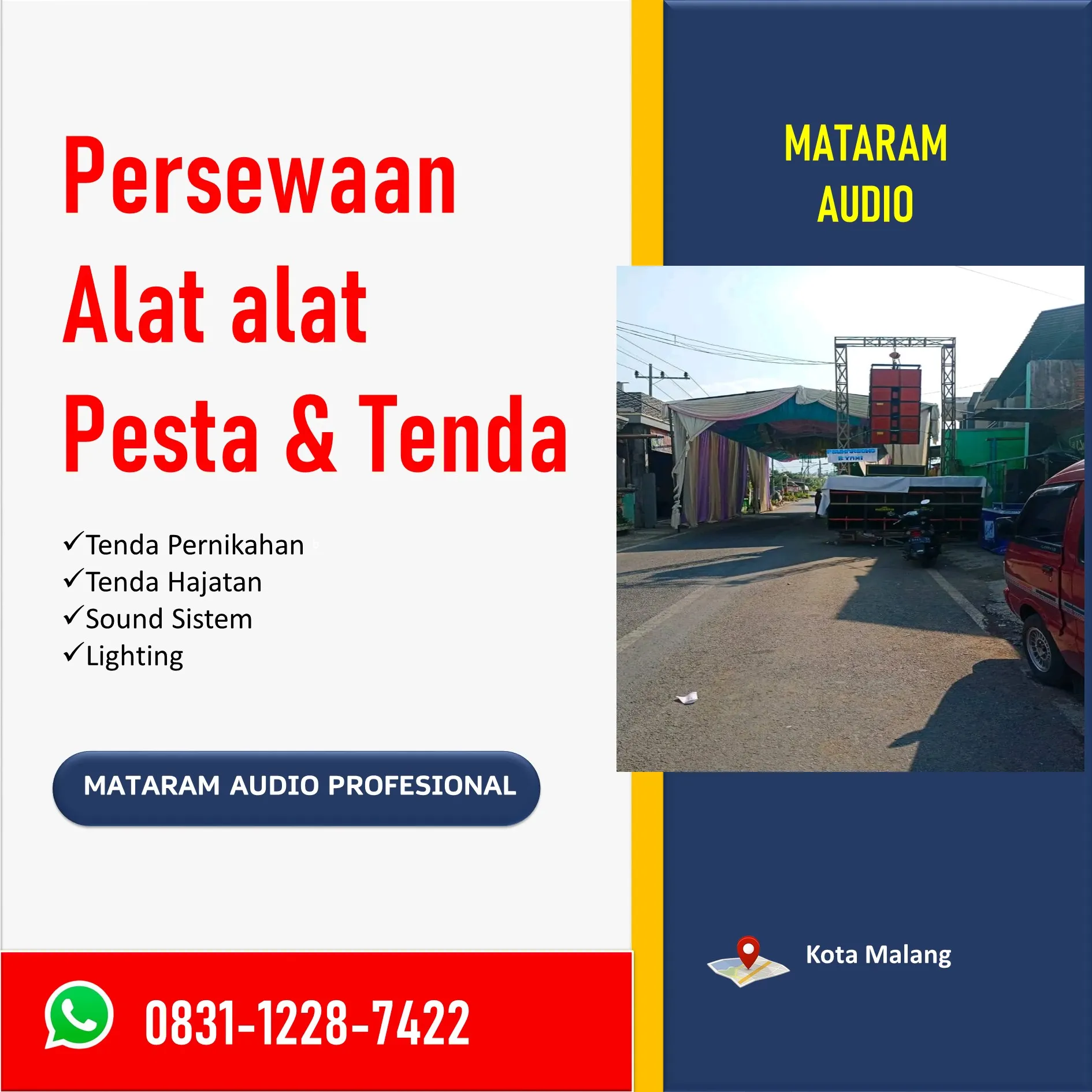 WA: 0831-1228-7422, Temukan Sewa Alat Pesta Murah di Malang