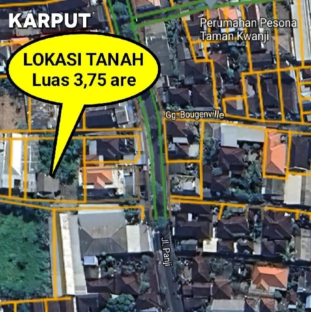 Dijual 3 75 are, Jl. Panji Tibung Sari Kwanji Sempidi Dalung Mengwi