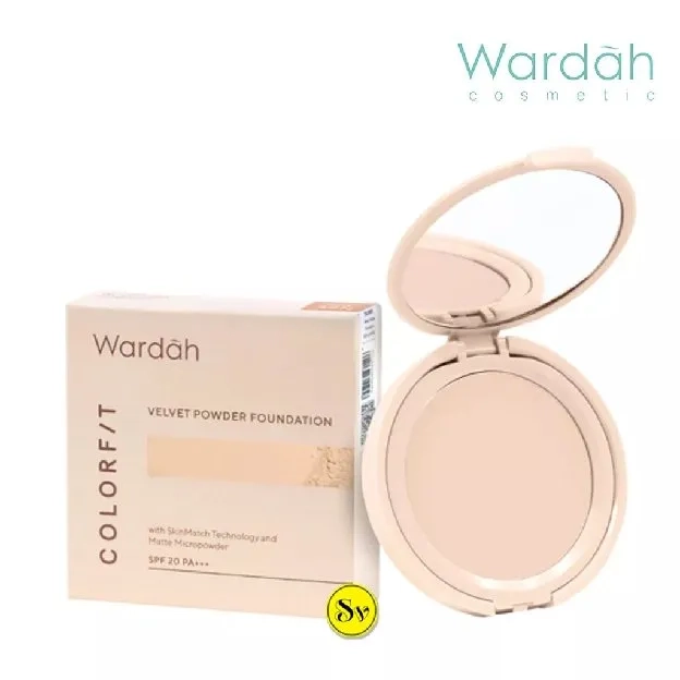 Wardah Colorfit Velvet Powder Foundation SPF 20 (Full Case/Refill) Bedak Padat Dengan Oil Control Ta