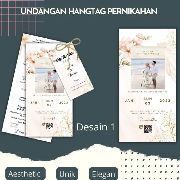 UNDANGAN PERNIKAHAN HANGTAG UNIK ELEGAN SIMPLE MURAH - UNDANGAN VIRAL