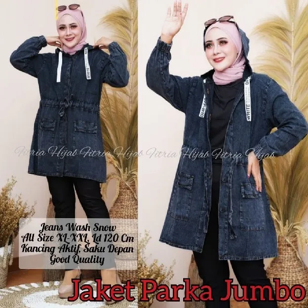 Jaket Parka Jeans Jumbo Wanita Ori - dmn