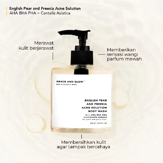 Grace and Glow Body wash Black Opium Brightening - English Pear & Freesia Anti Acne - Rouge 540 Scru