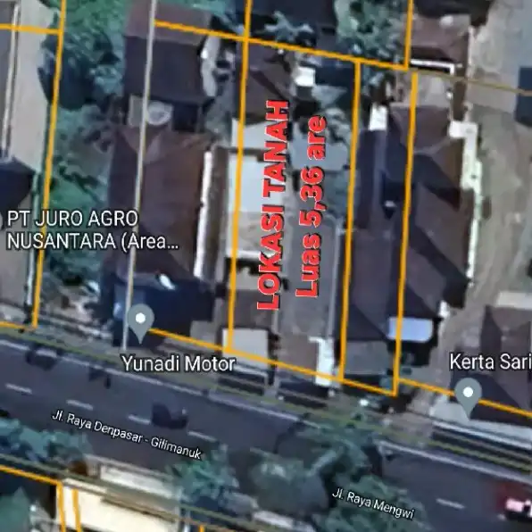 Dijual 5,36 are, Jl. Raya Denpasar Gilimanuk Raya Mengwi Badung