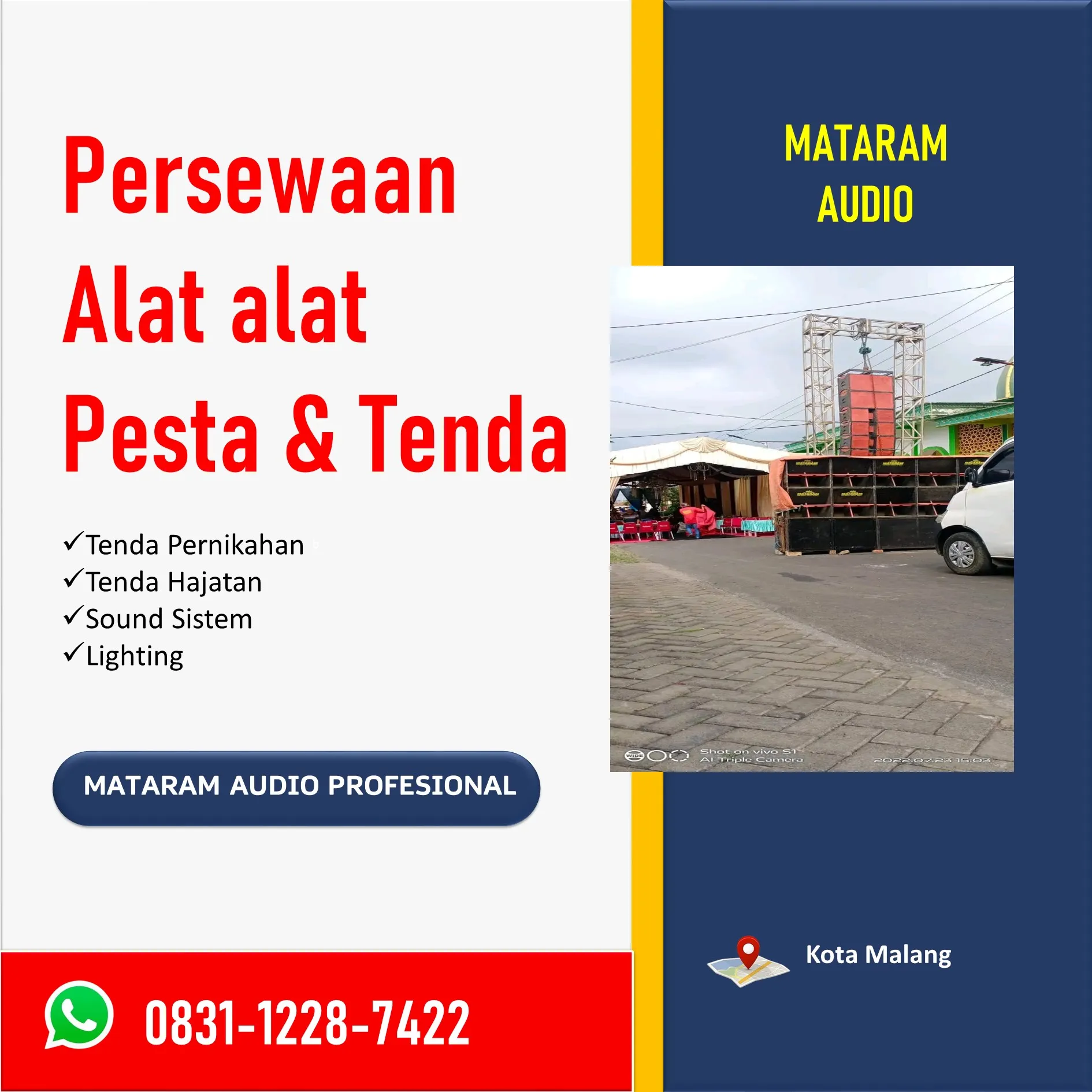 WA: 0831-1228-7422, Temukan Sewa Alat Pesta Murah di Malang