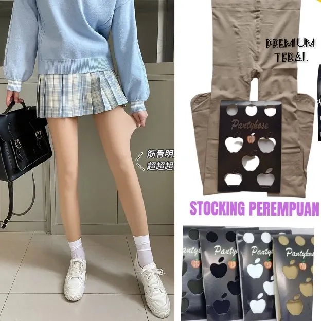 Stocking Wanita Panty Apple Tebal Elastis / Kaos Kaki Stocking Celana Wanita Cocok Untuk Kerja Nutup