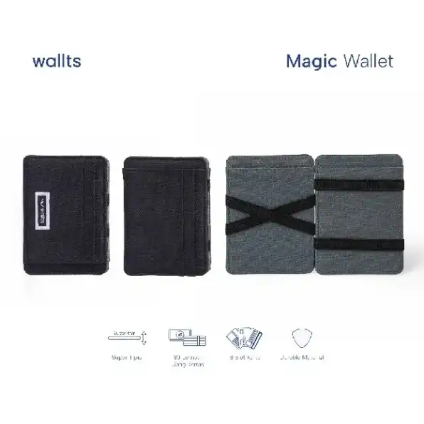 Wallts Porta Magic Wallet Dompet Sulap Tipis Pria Wanita Money Clip