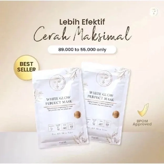 Skinflair White Glow Perfect Mask Masker Wajah Mencerahkan Secara Instant