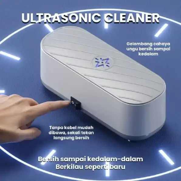 Ultrasonic Cleaner Dengan Ultra Violet Alat Pembersih Kacamata Perhiasan Cincin Portable portabel