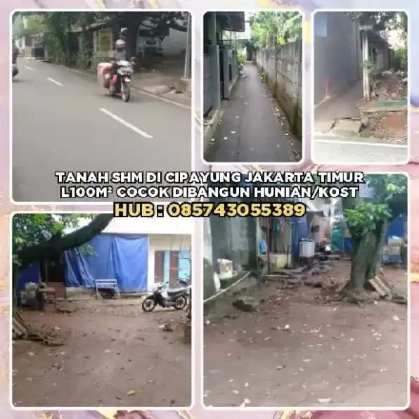 TANAH SHM DI CIPAYUNG JAKARTA TIMUR.LUAS 100M² COCOK DIBANGUN HUNIAN/KOST.WA: 085743055389>>