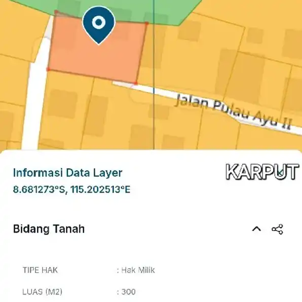 Dijual 3 are, Jl. Pulau Ayu Teuku Umar Dauh Puri Kauh Denpasar