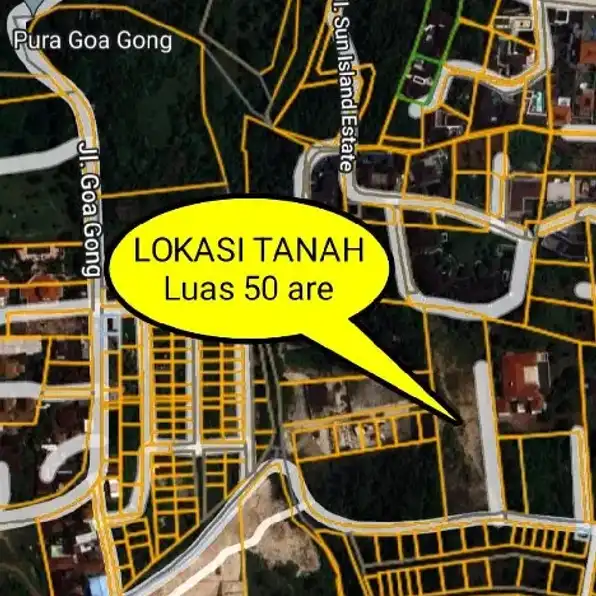 Dijual 50 are, Jl. Goa Gong Sakenan Jimbaran Atas Ungasan Kuta Selatan