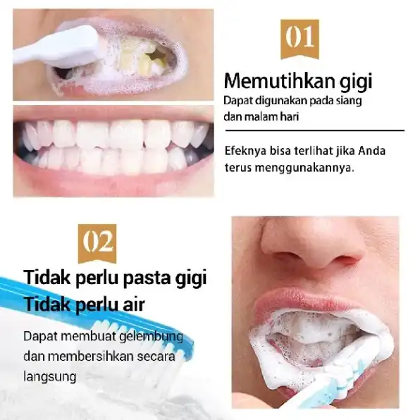 Pemutih Gigi Serbuk Snap On Smile Teeth Whitening BREYLE Powder Mint Pemutih Gigi Kuning Permanen Am