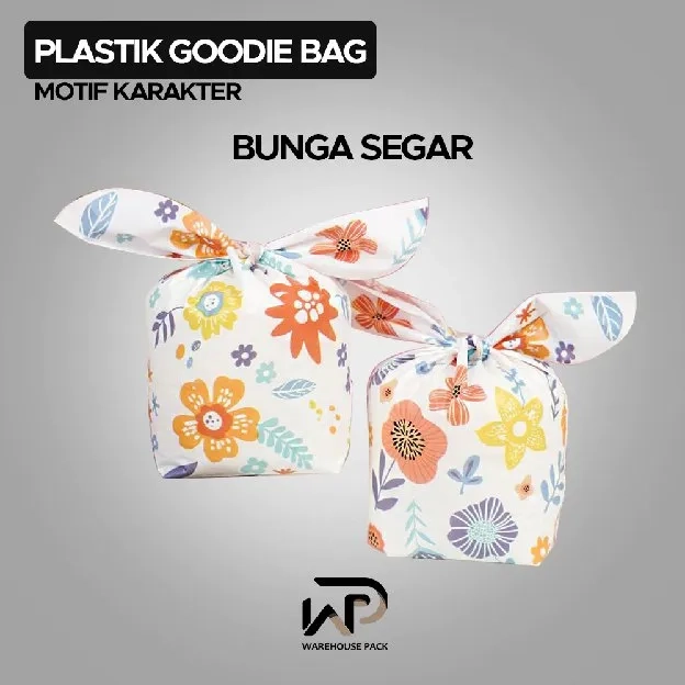 ( 10 PCS ) Plastik Goodie Bag Motif Karakter Kecil | Kemasan Plastik Karakter Souvenir | Kantong