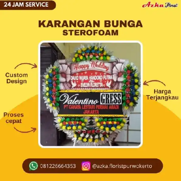 Toko Bunga di Purwokerto 0857-4708-8555 Azka Florist 24jam