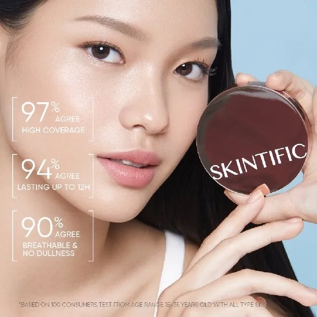 Skintific Cover All Perfect Air Cushion SPF35 PA++++ BB Cushion CC Cream Serum Bedak Cushion | Serum