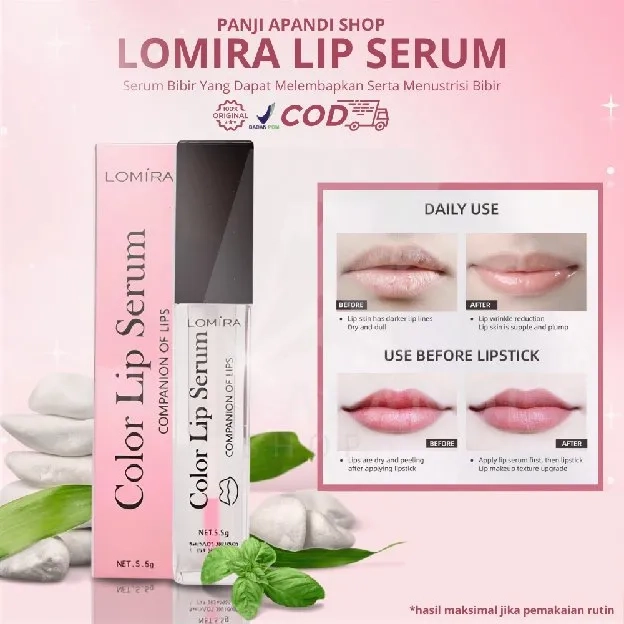 Lomira Lip Serum Korea Pelembab Bibir Pink Color Untuk Bibir Hitam Dan Kering Pecah Original 100% BP