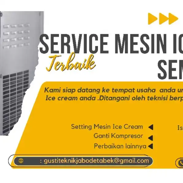 Kami Jasa Service Mesin ice cream yang Terdaftar di pemerintahan RI .Semua merk dan type dapat Kami