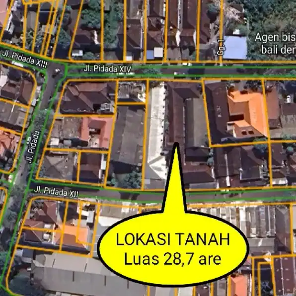 Dijual 28,7 are + FREE HOTEL, Jl. Pidada Belakang Terminal Ubung Denpasar