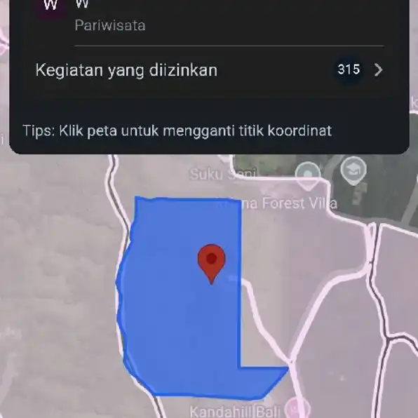 Dijual 2,62 Ha. Jl. Pendem Labuansait Pecatu Kuta Selatan