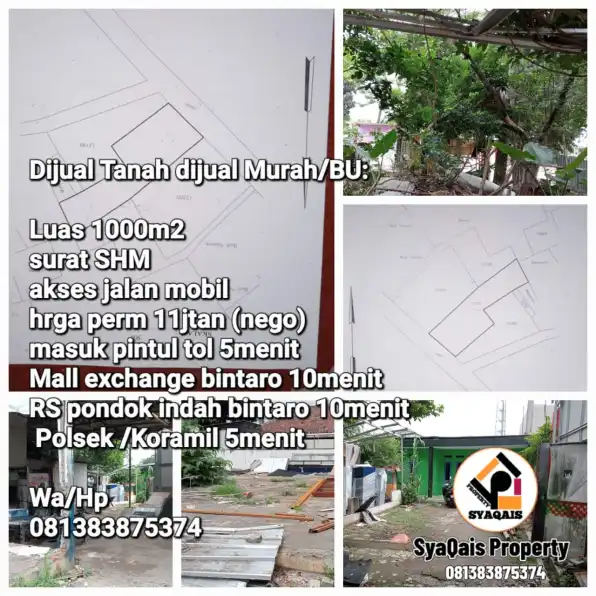 Dijual Lahan Tanah BU