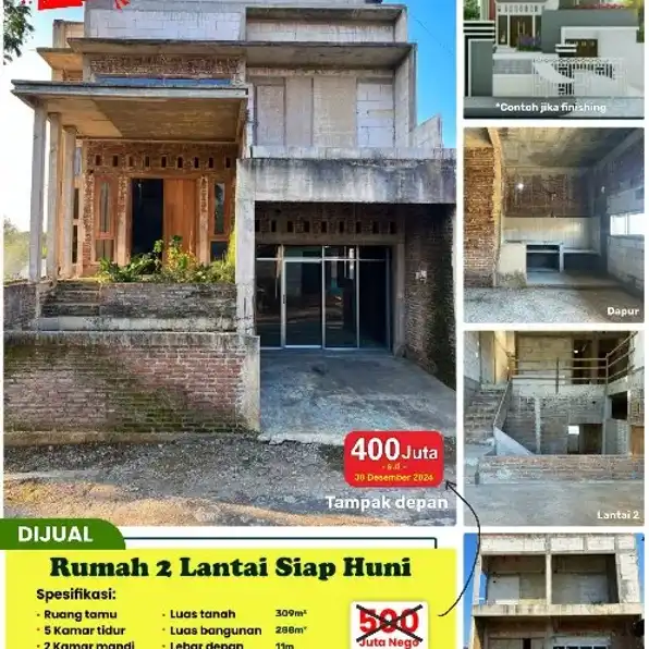 RUMAH 309M2 UTARA KEC KERJO KARANGANYAR 