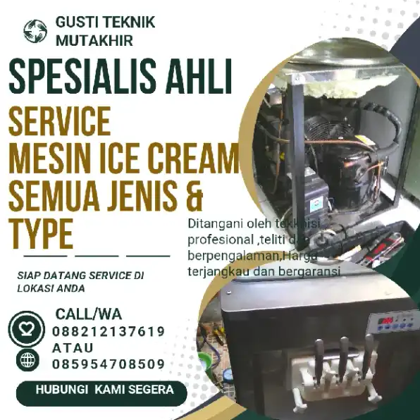 Jasa Service Mesin Ice cream Semua jenis dan type Siap datang ke tempat usaha Anda di seluruh Area