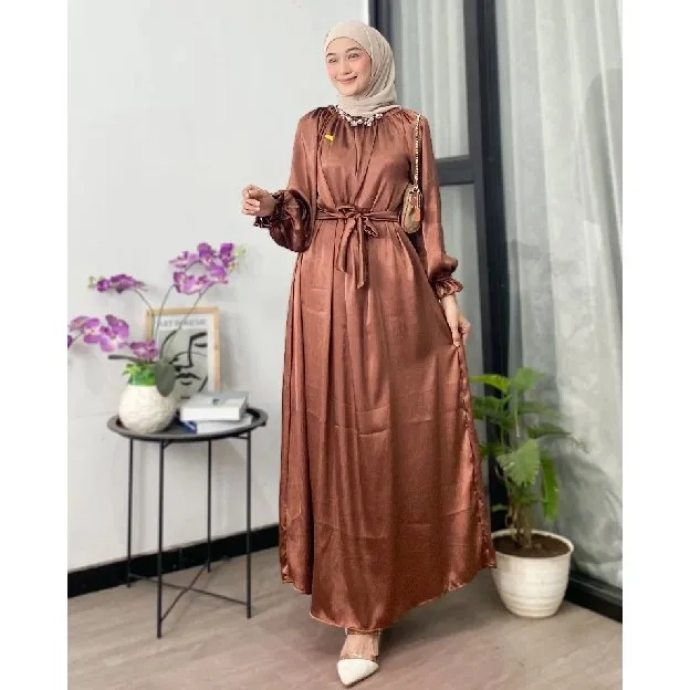 Gamis Shimmer Silk Gamis Cradenza Shimmer Silk Busui Friendly Gamis Viral Dress Wanita