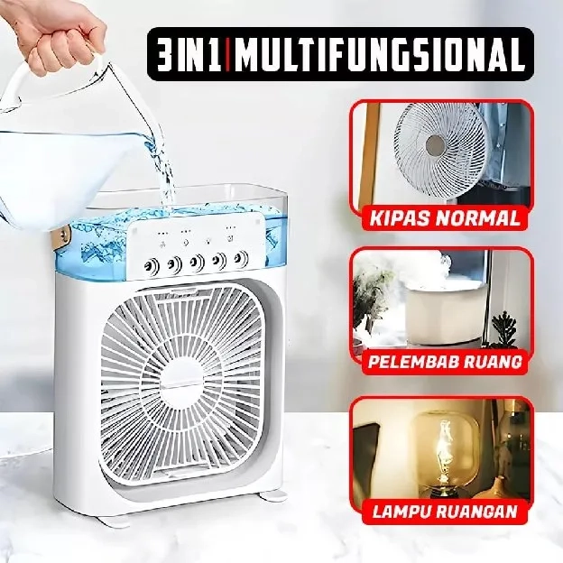 PROMO Ac Mini Humidifier Cooler Portable + Kipas Angin Pendingin Ruangan Mini