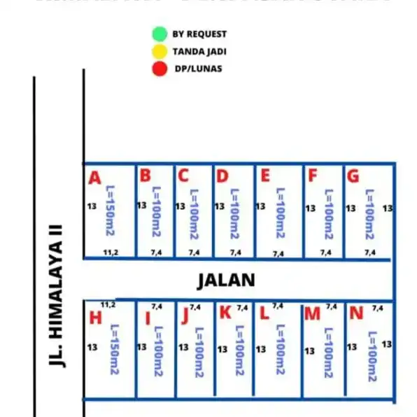 Dijual 1 are, 1,5 are, 2 are, 3 are, Jl. Himalaya Buluh Indah Mahendradata Denpasar